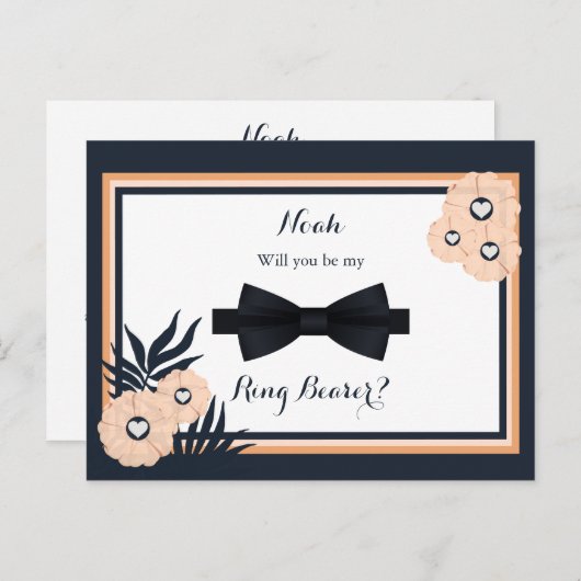 の黒結婚真珠ウェイタスリングや輪ベアラ要求カード ポストカード (正面/裏面)