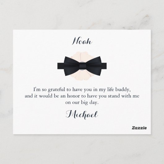 の黒結婚真珠ウェイタスリングや輪ベアラ要求カード ポストカード (裏面)