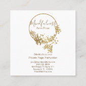 *~*の黙想のヨガの金ゴールドのグリッターのはすサティ スクエア名刺 (裏面)