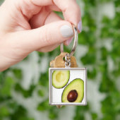 の2つの半分白のアボカド、 キーホルダー (手)