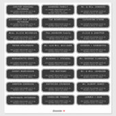 の24ゲ結婚ストアドレスROUNDEDブラックラベル シール (シート)