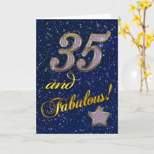 の35歳の誕生日Fabulous カード (黄色い花)