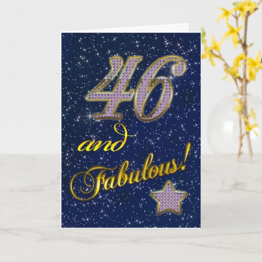 の46歳の誕生日Fabulous カード (黄色い花)