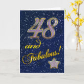 の48歳の誕生日Fabulous カード (黄色い花)