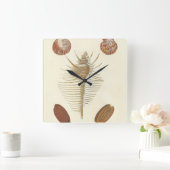 の5親切な貝殻 スクエア壁時計 (ホーム)