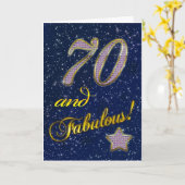 の70歳の誕生日Fabulous カード (黄色い花)