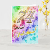 の74歳の誕生日Fabulous カード (黄色い花)