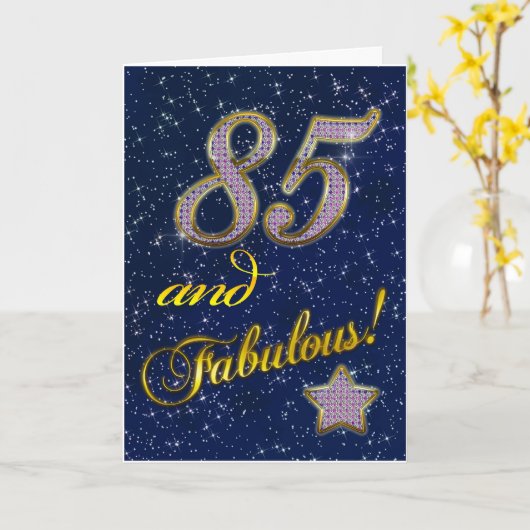 の85歳の誕生日Fabulous カード (黄色い花)