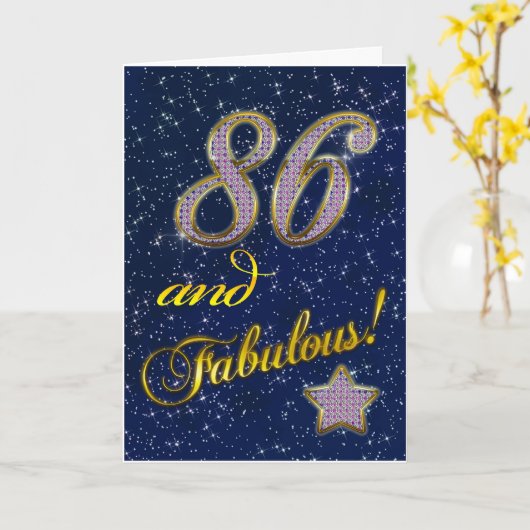 の86歳の誕生日Fabulous カード (黄色い花)