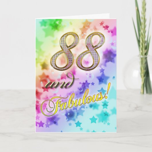の88歳の誕生日Fabulous カード (正面)