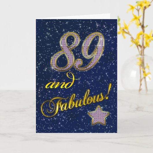 の89歳の誕生日Fabulous カード (黄色い花)