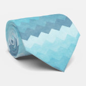 の、シェブロンガーリーな、アクアマリンジグザグ形、パターン、おもしろいグラデーション ネクタイ (ロール)