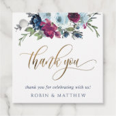 の(結婚その他の)ベリーブルーとブルゴーニュのフローラ フェイバータグ (正面)