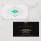 *~*の   金ゴールドの三角形の神聖な幾何学の錬金術の白 名刺 (正面/裏面)