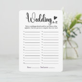 のA-Z結婚ブライダルシャワーゲームおもしろいアルファベットゲーム 招待状 (スタンド正面)