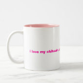 ¡のAyのチワワ! 私は愛します! ツートーンマグカップ (左)