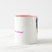 ¡のAyのチワワ! 私は愛します! ツートーンマグカップ (中央)