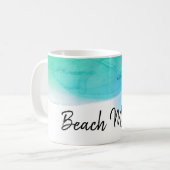 *~*のBeachy海の抽象芸術の水彩画のママ コーヒーマグカップ (正面左)