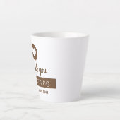 のBrownハート来ブランドに素朴感謝 カフェラテマグ (正面)