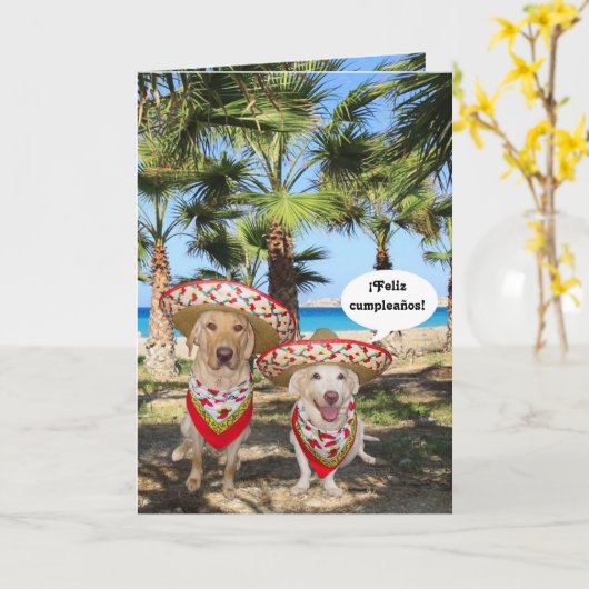 ¡のFelizのcumpleaños! カード (黄色い花)