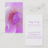 *~*のFuchiaのピンクのラベンダーのバイオレットのばら色の花のスパ 名刺 (正面/裏面)