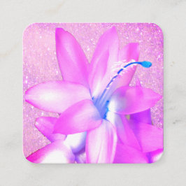 *~*のFushciaの花のエレガントなグリッターのプロフェッショナル スクエア名刺