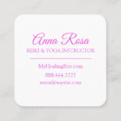 *~*のFushciaの花のエレガントなグリッターのプロフェッショナル スクエア名刺 (裏面)