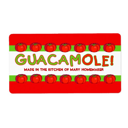 のGUACAMOLEラベカスタマイズル ラベル (正面)