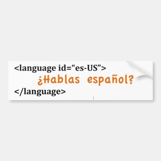¿のHablasのespañolか。 バンパーステッカー (正面)