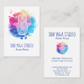 *~*のHamsa手のヨガの神聖な目の水彩画 名刺 (正面/裏面)