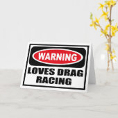 のLOVES警告ドラッグレーシングのグリーティングカード カード (黄色い花)