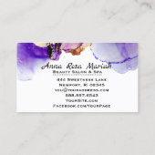 *~*のLuciousの抽象的なラベンダーの金ゴールドははっきりした金めっきしました 名刺 (裏面)