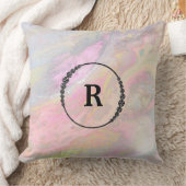 *~*のMongram青い虹色のAbrstractの大理石 クッション (ブランケット)