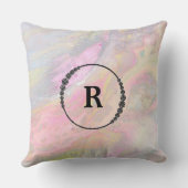 *~*のMongram青い虹色のAbrstractの大理石 クッション (裏面)