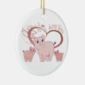 のPiggiesのかわいい芸術愛して下さい セラミックオーナメント (右)