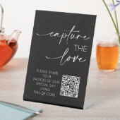 のQRコー結婚ドフォトアプリのモノクロのアップロード 台座サイン (インサイチュ)