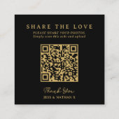 のQR写真結婚共有愛ハートクラウンモノグラム エンクロージャーカード (裏面)