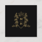 のQR写真結婚共有愛ハートクラウンモノグラム エンクロージャーカード (正面)