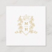 のQR写真結婚共有愛ハートクラウンモノグラム エンクロージャーカード (正面)