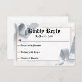 のRSVP 結婚の 出欠カード (正面/裏面)