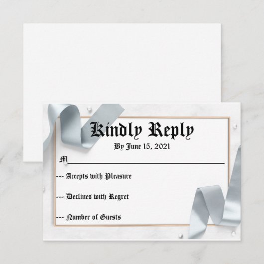 のRSVP 結婚の 出欠カード (正面/裏面)