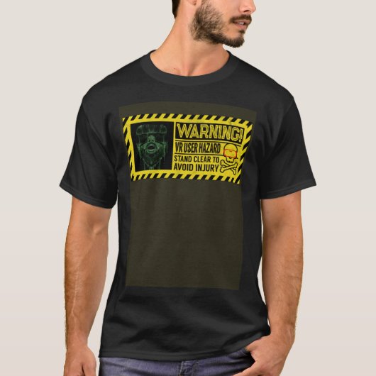 のVRユー警告ザーハザード仮想現実ゲームビデオ Tシャツ (正面)