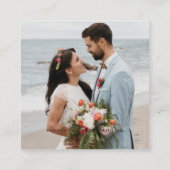 のWebサイトのQRコード付きRSVP結婚。 エンクロージャーカード (裏面)