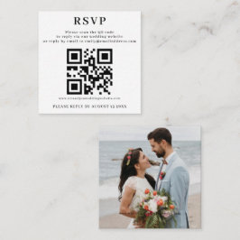 のWebサイトのQRコード付きRSVP結婚。 エンクロージャーカード