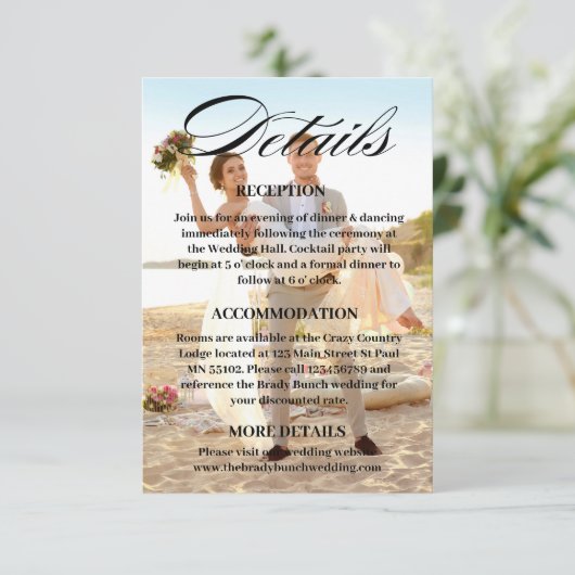 のWeb結婚サイトQRコード写真 – レジストリRSVPなど エンクロージャーカード (スタンド正面)