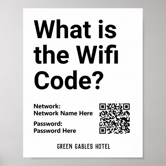 のWiFiコードとQRコードの説明 ポスター (正面)