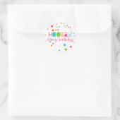 はい私の誕生日水玉模様シール ラウンドシール (バッグ)