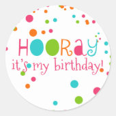 はい私の誕生日水玉模様シール ラウンドシール (正面)