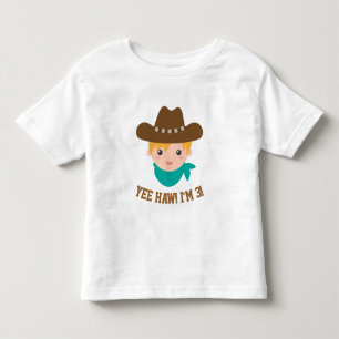 はい、かわいい小さなカウボーイは3 トドラーTシャツ