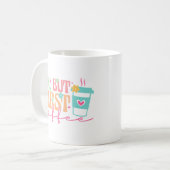 はい、しかし、最初のコーヒー、グルービー コーヒーマグカップ (正面左)
